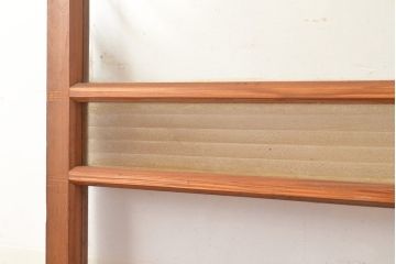 アンティーク建具　昭和中期　すりガラス・銀モールガラス　光を優しく取り込む、ノスタルジックな雰囲気のガラス戸2枚セット(引き戸、建具)(R-049467)