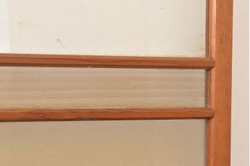 アンティーク建具　昭和中期　すりガラス・銀モールガラス　光を優しく取り込む、ノスタルジックな雰囲気のガラス戸2枚セット(引き戸、建具)(R-049467)