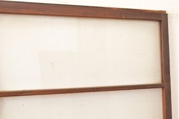 アンティーク建具　昭和中期　すりガラス・銀モールガラス　光を優しく取り込む、ノスタルジックな雰囲気のガラス戸2枚セット(引き戸、建具)(R-049467)