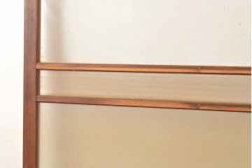 アンティーク建具　昭和中期　すりガラス・銀モールガラス　光を優しく取り込む、ノスタルジックな雰囲気のガラス戸2枚セット(引き戸、建具)(R-049467)