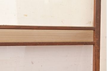 アンティーク建具　昭和中期　すりガラス・銀モールガラス　光を優しく取り込む、ノスタルジックな雰囲気のガラス戸2枚セット(引き戸、建具)(R-049467)