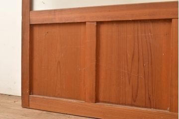 アンティーク建具　昭和中期　すりガラス・銀モールガラス　光を優しく取り込む、ノスタルジックな雰囲気のガラス戸2枚セット(引き戸、建具)(R-049467)