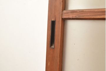 アンティーク建具　昭和中期　すりガラス・銀モールガラス　光を優しく取り込む、ノスタルジックな雰囲気のガラス戸2枚セット(引き戸、建具)(R-049467)