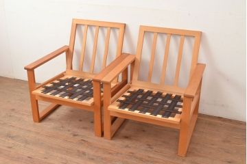 ヴィンテージ家具　デンマーク製　ビーチ材　ソファ2脚セット(1人掛けソファ、1Pソファ、ビンテージ、北欧)、バラ売り可能(R-049468)