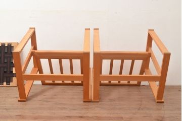 ヴィンテージ家具　デンマーク製　ビーチ材　ソファ2脚セット(1人掛けソファ、1Pソファ、ビンテージ、北欧)、バラ売り可能(R-049468)