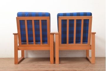 ヴィンテージ家具　デンマーク製　ビーチ材　ソファ2脚セット(1人掛けソファ、1Pソファ、ビンテージ、北欧)、バラ売り可能(R-049468)