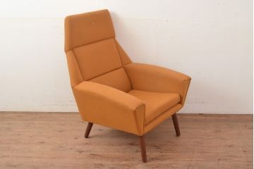 北欧ビンテージ　デンマークからやってきた!空間のメインアイテムになるイージーチェア(アームチェア、一人掛けソファ、椅子、1人掛けチェア、ヴィンテージ)(R-049471)