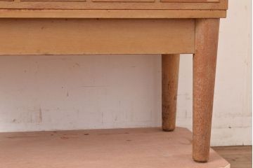 レトロ家具　昭和レトロ　KIHARA　小物収納にうってつけのナラ材製ネームプレート付きカードケース(引き出し、チェスト、図書館、図書室、店舗什器)(R-049472)