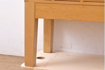 【簡易リペア限定品】レトロ家具　昭和レトロ　KIHARA　小物収納にうってつけのナラ材製ネームプレート付きカードケース(引き出し、チェスト、図書館、図書室、店舗什器)(R-049480)