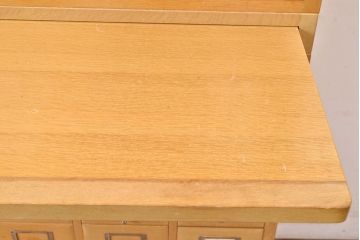 レトロ家具　昭和レトロ　KIHARA　小物収納にうってつけのナラ材製ネームプレート付きカードケース(引き出し、チェスト、図書館、図書室、店舗什器)(R-049480)