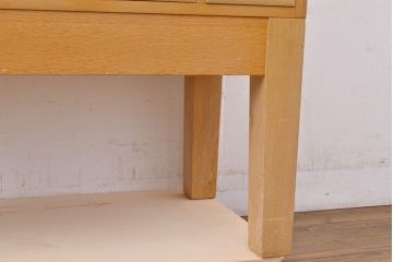 レトロ家具　昭和レトロ　KIHARA　小物収納にうってつけのナラ材製ネームプレート付きカードケース(引き出し、チェスト、図書館、図書室、店舗什器)(R-049480)