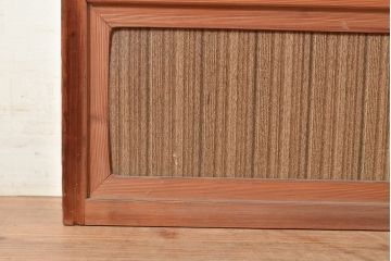 アンティーク建具　昭和中期　レトロガラス入り　腰板がアクセントの障子戸2枚セット(建具、引き戸、ガラス帯戸)(R-049482)