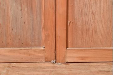アンティーク建具　昭和期　レトロなデザインが魅力的なガラス戸4枚セット(引き戸、建具)(R-049483)