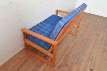 ヴィンテージ家具　デンマーク製　ビーチ材　二人掛けソファ(2Pソファ、ビンテージ)(R-049488)