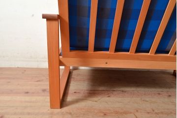ヴィンテージ家具　デンマーク製　ビーチ材　二人掛けソファ(2Pソファ、ビンテージ)(R-049488)