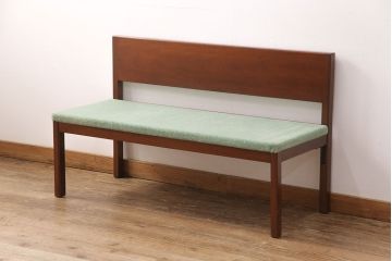 ヴィンテージ家具　北欧家具　デンマーク　チーク材　希少!レトロな佇まいが魅力のベンチ(2人掛けソファ、ビンテージ)(R-049491)