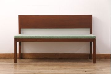 ヴィンテージ家具　北欧家具　デンマーク　チーク材　希少!レトロな佇まいが魅力のベンチ(2人掛けソファ、ビンテージ)(R-049491)
