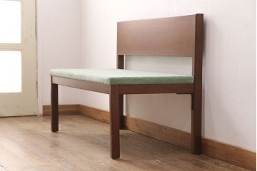 ヴィンテージ家具　北欧家具　デンマーク　チーク材　希少!レトロな佇まいが魅力のベンチ(2人掛けソファ、ビンテージ)(R-049491)