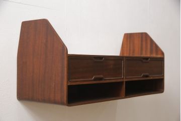 希少!　ビンテージ家具　デンマーク　チーク材　ウォールシェルフ(収納棚、キャビネット、ヴィンテージ)(R-049496)