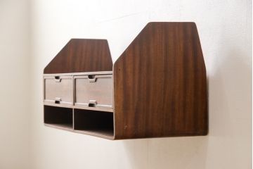 希少!　ビンテージ家具　デンマーク　チーク材　ウォールシェルフ(収納棚、キャビネット、ヴィンテージ)(R-049496)
