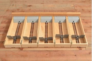 レトロ家具　昭和レトロ　KIHARA　レトロな小物収納におすすめのナラ材製ネームプレート付きカードケース(引き出し、チェスト、図書館、図書室)(R-049499)