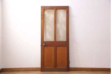 アンティーク建具　昭和レトロな雰囲気を盛り上げる木製ドア(ガラス扉、建具)(R-049504)