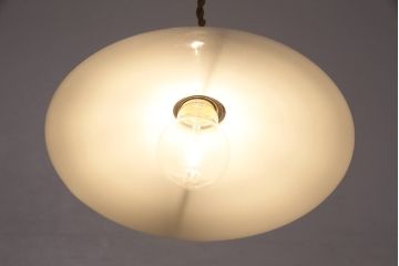 アンティーク照明　レトロな空間を演出するシンプルな吊り下げ照明(ペンダントライト、天井照明、電笠、平笠シェード)(R-049508)