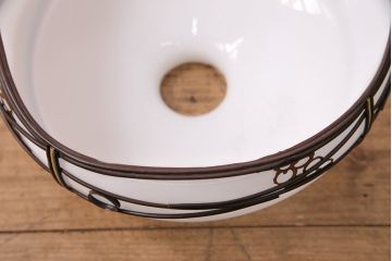 アンティーク照明　セルロイド装飾がアクセントの昭和レトロな雰囲気が漂う天井照明(吊り下げ照明、ペンダントライト、シェード)(R-049511)