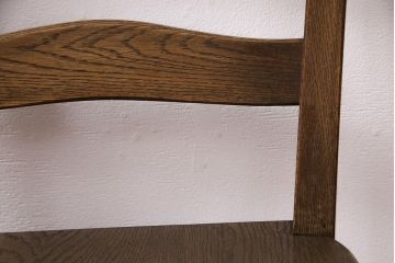中古　美品　永田良介商店　神戸洋家具　落ち着きのあるシックな佇まいが魅力のラダー型食堂椅子(ダイニングチェア、ラダーバックチェア、ワークチェア、椅子)(R-049515)