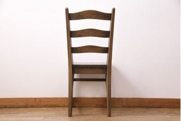 中古　美品　永田良介商店　神戸洋家具　落ち着きのあるシックな佇まいが魅力のラダー型食堂椅子(ダイニングチェア、ラダーバックチェア、ワークチェア、椅子)(R-049515)