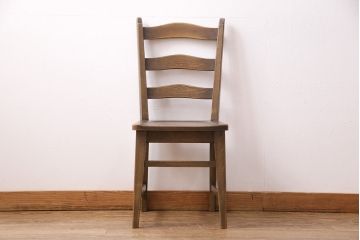 中古　美品　永田良介商店　神戸洋家具　ラダーバックデザインが魅力的な食堂椅子(ダイニングチェア、ラダーバックチェア、ワークチェア、椅子)(R-049516)