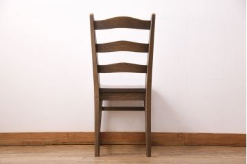 中古　美品　永田良介商店　神戸洋家具　ラダーバックデザインが魅力的な食堂椅子(ダイニングチェア、ラダーバックチェア、ワークチェア、椅子)(R-049516)