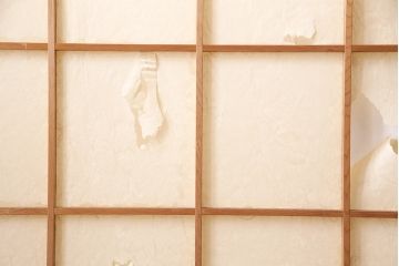 アンティーク建具　昭和初期　漆塗り　希少!腰板の凝ったつくりが魅力の障子戸4枚セット(引き戸、建具)(R-049517)