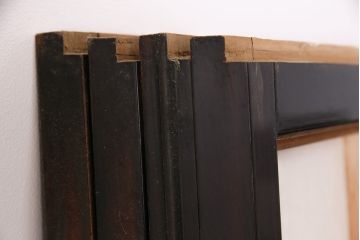 アンティーク建具　昭和初期　漆塗り　希少!腰板の凝ったつくりが魅力の障子戸4枚セット(引き戸、建具)(R-049517)