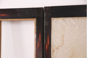 アンティーク建具　昭和初期　漆塗り　希少!腰板の凝ったつくりが魅力の障子戸4枚セット(引き戸、建具)(R-049517)
