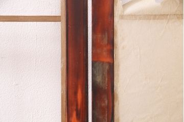 アンティーク建具　昭和初期　漆塗り　希少!腰板の凝ったつくりが魅力の障子戸4枚セット(引き戸、建具)(R-049517)