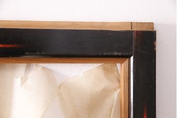 アンティーク建具　昭和初期　漆塗り　希少!腰板の凝ったつくりが魅力の障子戸2枚セット(引き戸、建具)(R-049518)