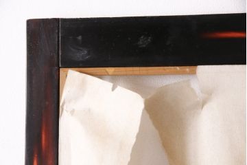 アンティーク建具　昭和初期　漆塗り　希少!腰板の凝ったつくりが魅力の障子戸2枚セット(引き戸、建具)(R-049518)