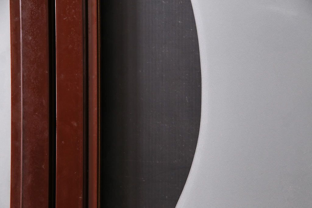 和製アンティーク　上手物!　総漆塗り　腰板ケヤキ材　最高級なつくりのガラス戸4枚セット(引き戸、建具)(R-049519)