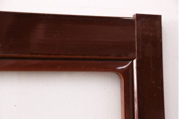 和製アンティーク　上手物!　総漆塗り　腰板ケヤキ材　最高級なつくりのガラス戸4枚セット(引き戸、建具)(R-049519)