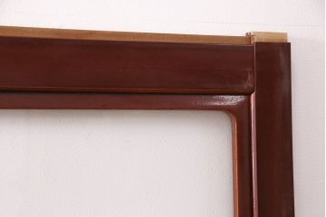 和製アンティーク　上手物!　総漆塗り　腰板ケヤキ材　最高級なつくりのガラス戸4枚セット(引き戸、建具)(R-049519)