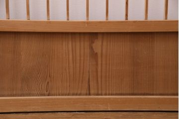 アンティーク建具　昭和初期　ダイヤガラス　素朴な木の風合いが味わい深い縦額入り障子戸4枚セット(引き戸、建具)(R-049520)