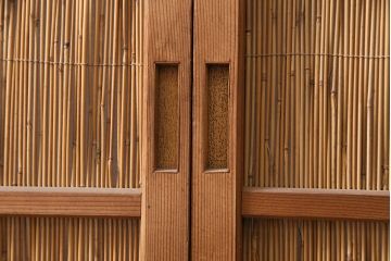 アンティーク建具　和製アンティーク　和の趣漂う御簾戸4枚セット(建具、簾戸、簀戸、葭戸、夏障子、すど、葦戸)(R-049521)