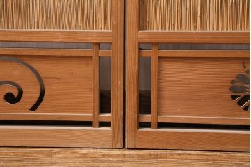 アンティーク建具　和製アンティーク　和の趣漂う御簾戸4枚セット(建具、簾戸、簀戸、葭戸、夏障子、すど、葦戸)(R-049521)