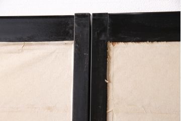 アンティーク建具　昭和中期　漆塗り　和モダンな空間づくりにおすすめの障子戸4枚セット(引き戸、建具)(R-049522)