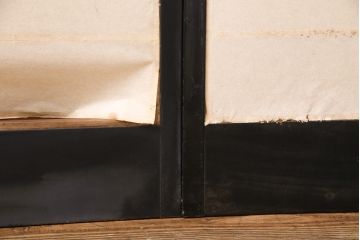 アンティーク建具　昭和中期　漆塗り　和モダンな空間づくりにおすすめの障子戸4枚セット(引き戸、建具)(R-049522)
