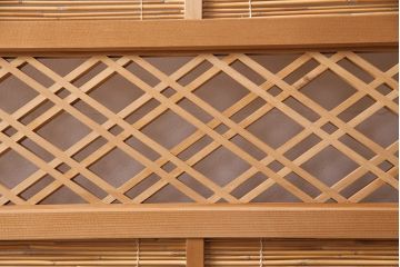 アンティーク建具　上手物!　涼しげな空間作りにおすすめの御簾戸2枚セット(簾戸、簀戸、葭戸、夏障子、夏戸、葦戸)(R-049523)