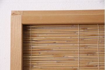 アンティーク建具　上手物!　涼しげな空間作りにおすすめの御簾戸2枚セット(簾戸、簀戸、葭戸、夏障子、夏戸、葦戸)(R-049523)