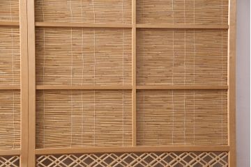 アンティーク建具　上手物!　涼しげな空間作りにおすすめの御簾戸2枚セット(簾戸、簀戸、葭戸、夏障子、夏戸、葦戸)(R-049523)