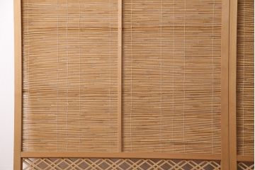 アンティーク建具　上手物!　涼しげな空間作りにおすすめの御簾戸2枚セット(簾戸、簀戸、葭戸、夏障子、夏戸、葦戸)(R-049524)